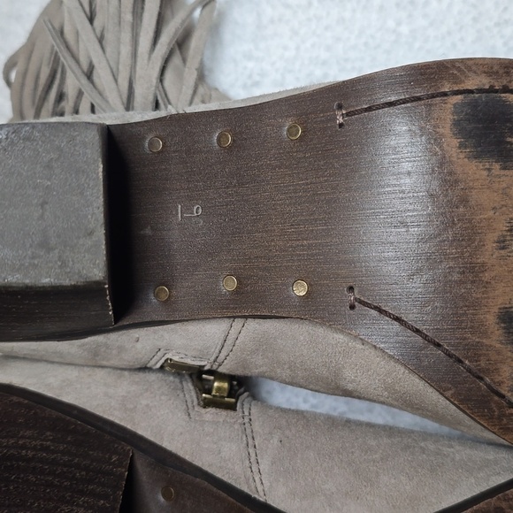 Sam Edelman Louie Tanish Gray Fringe Ankle Bootie 9 Western Cowgirl - Picture 12 of 13